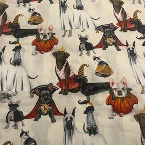 Darling DOGS & CATS in COSTUME Handmade Cotton Pillowcase fits a Standard/Queen